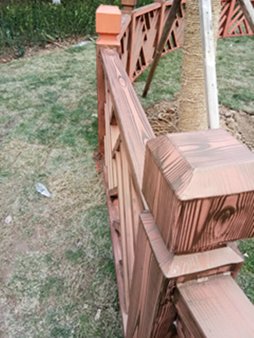 菏泽钢结构护栏仿木纹项目